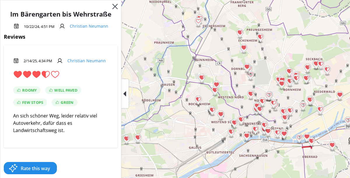 Screenshot der Rating Funktion von ScreetCritic